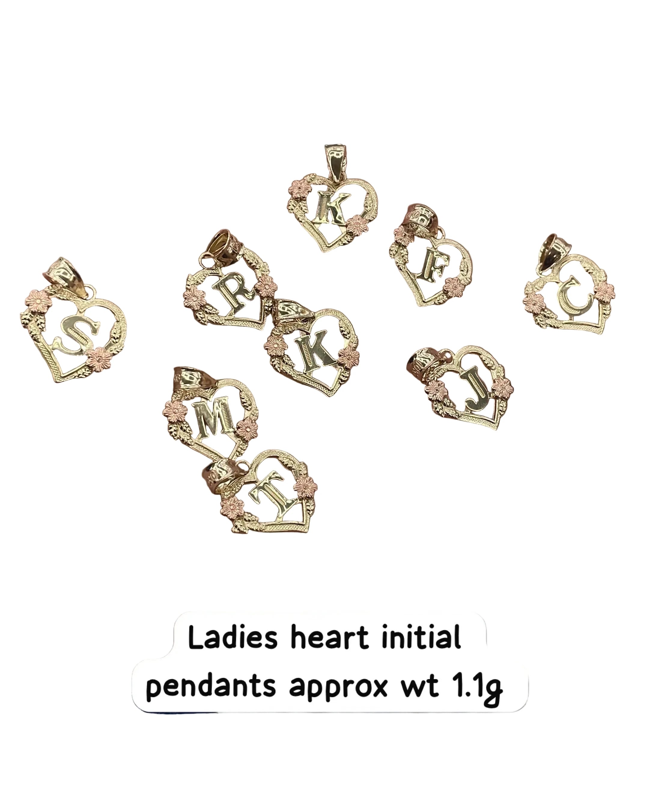 Two-Tone Personalized Initial Heart Pendant 10K Gold Necklace