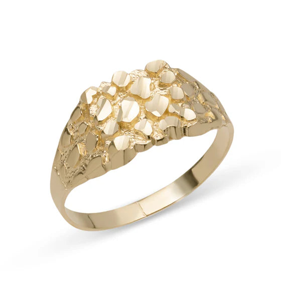10K Gold Heart Statement Nugget Ring