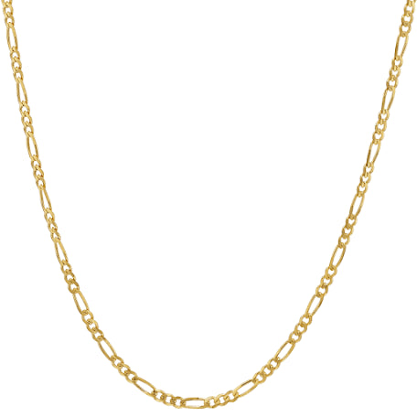 2.5mm Unisex 10K Gold Figaro Chain