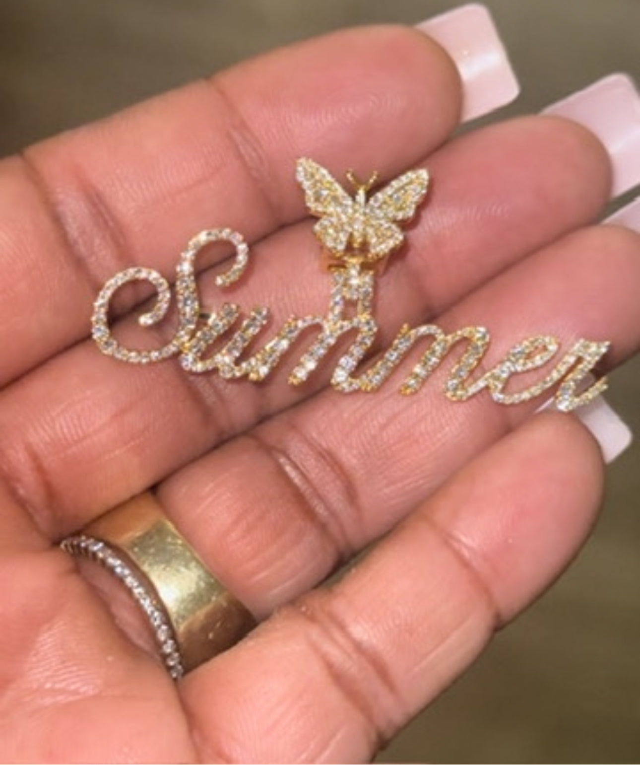 Diamond Nameplate Necklace 10K Gold