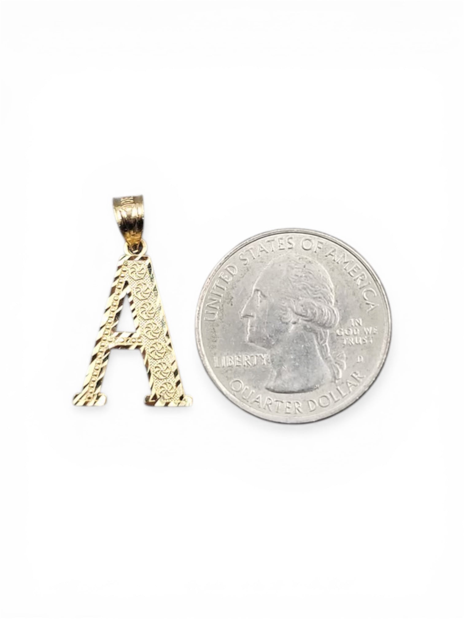 10K Gold Initial Pendant
