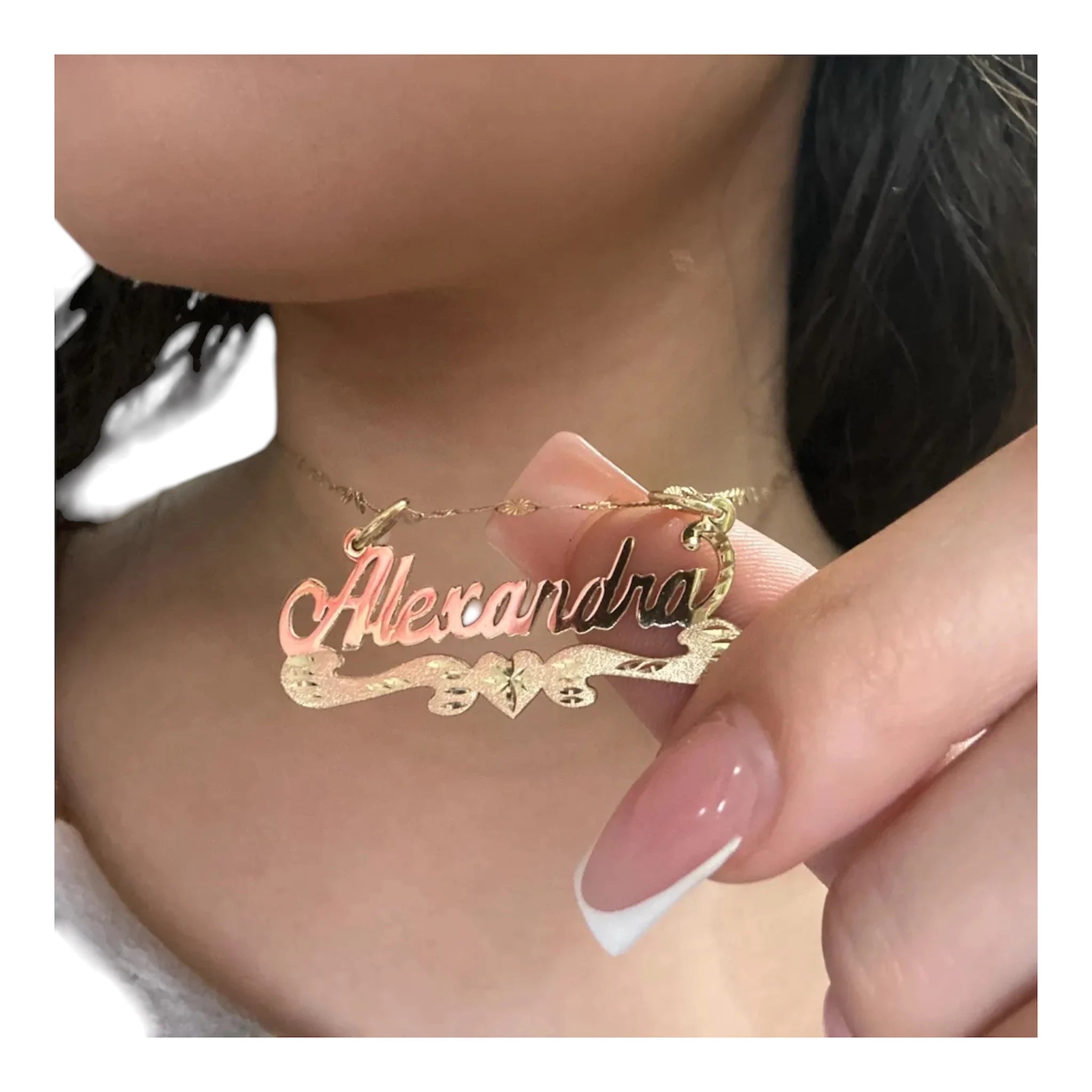 Custom Personalized Nameplate Necklace 10K/14K Gold Jewelry