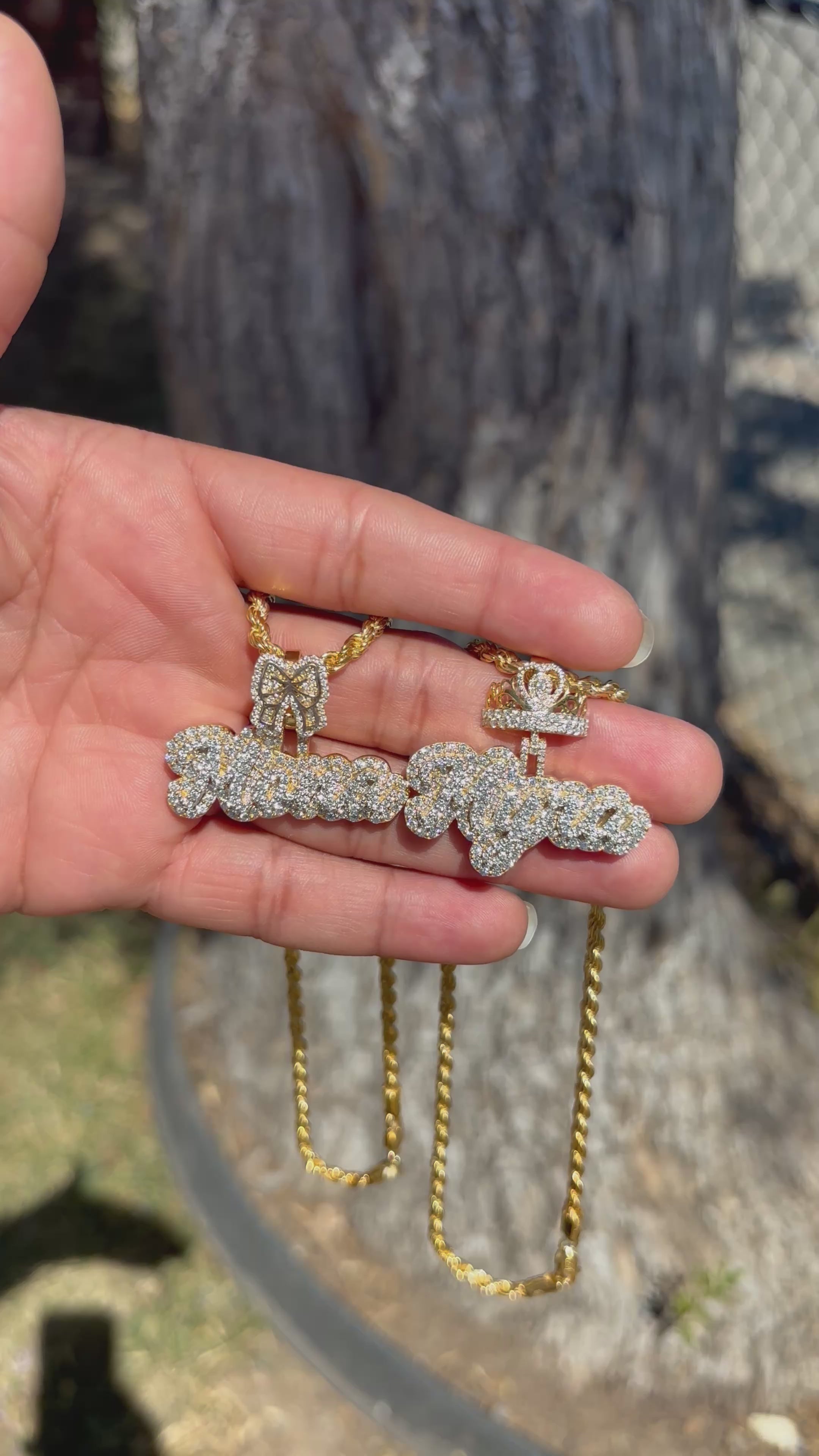 Pharaya Kids™ Custom Double Plate Nameplate Necklace